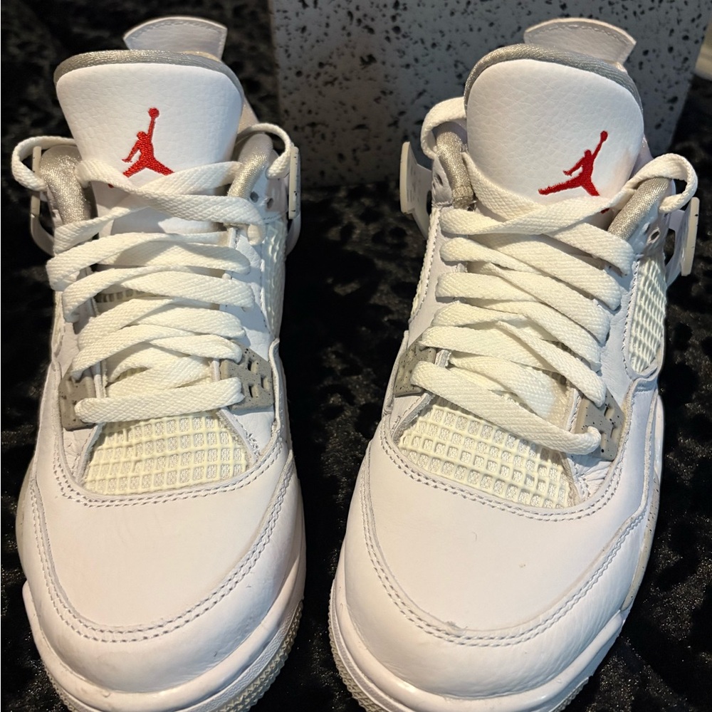 White and Red Air Jordan Sneakers